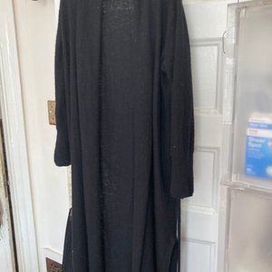 Vince long black cashmere cardigan with belt